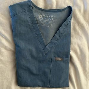 Figs Catarina one pocket scrub top - Heather indigo, XXS